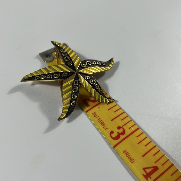 Vintage - Gold Starfish Pin Brooch German / Coastal Grandma - Picture 6 of 8
